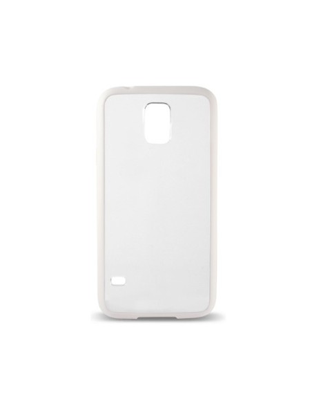 Kiwiku.com: Samsung Fusion - Carcasa transparente con borde de TPU para Samsung Galaxy S5, blanco - Electrónica