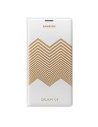 Funda samsung flip wallet nicholas kirkwood chevron para galaxy s5 g900 blanca y dorada