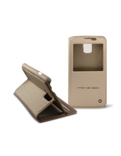 Kiwiku.com: Ksix B8525FU22D - Funda con ventana y función de responder para Samsung Galaxy S5 G900, dorado - Electrónica