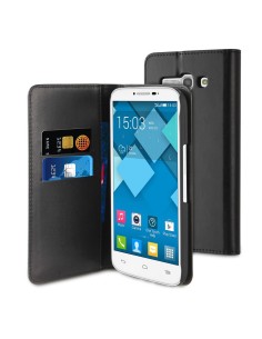 Muvit MUSNS0090 - Funda wallet folio con función de soporte y tarjetero para Alcatel Pop C9, negro - Electrónica - Kiwiku.com