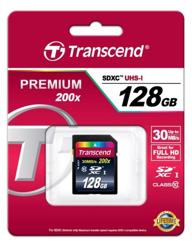 Transcend TS128GSDXC10 - Tarjeta de memoria SDXC de 128 GB (Clase 10): TRANSCEND: Kiwiku.com: Informática