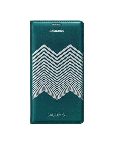 Kiwiku.com: Samsung Kirkwood - Cubierta billetera flip para Samsung Galaxy S5, verde/plata - Electrónica