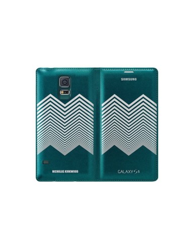 Kiwiku.com: Samsung Kirkwood - Cubierta billetera flip para Samsung Galaxy S5, verde/plata - Electrónica