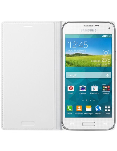 Samsung EF-FG800 - Funda flip para Galaxy S5 Mini, blanco metálico: Kiwiku.com: Electrónica