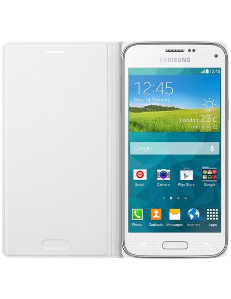 Samsung EF-FG800 - Funda flip para Galaxy S5 Mini, blanco metálico: Kiwiku.com: Electrónica