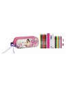 Violetta flowers - portatodo doble lleno 23 piezas