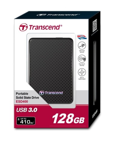 Transcend ESD400 - Disco duro sólido externo de 128 GB (USB 3.0, SSD) negro: TRANSCEND: Kiwiku.com: Informática