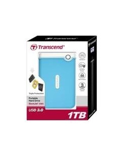 Transcend StoreJet 25M3 - Disco duro externo de 1 TB (ultra resistente de grado militar, 2.5, USB 3.0), azul: Transcend: Kiwiku
