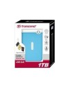 Transcend storejet 25m3 - disco duro externo de 1 tb ultra resistente de grado militar, 2.5 azul