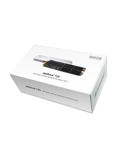 Transcend JetDrive 725 - Disco duro sólido interno SSD de 960 GB para MacBook Pro (Retina) de 15 + carcasa USB 3.0, plateado: K