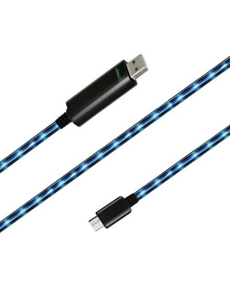 Dexim DWA 065BL - Cable de carga visible USB para smartphone (con micro USB), color azul y negro: Kiwiku.com: Electrónica
