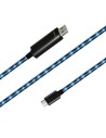 Black-visible green cable micro usb verde/blanco for htc, samsung galaxy