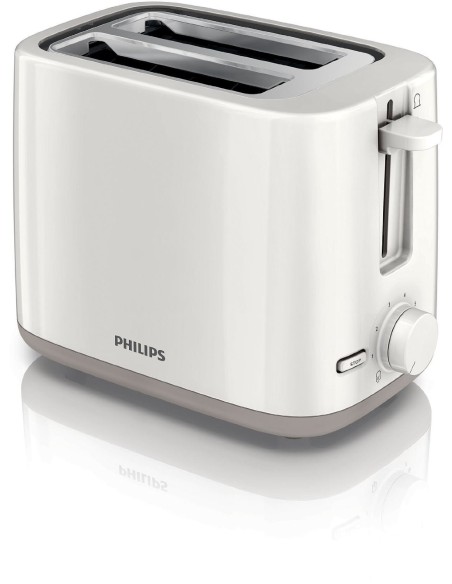 Philips HD2595/00 - Tostadora Daily Collection, 2 ranuras, 4 funciones en 1 (recalentar/descongelar/cancelar/7 niveles de tosta