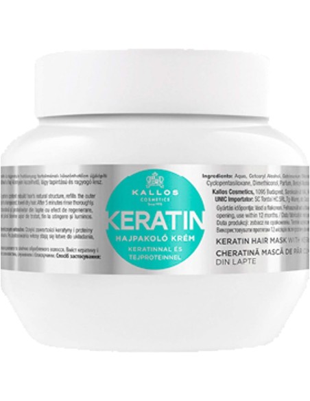 Mascarilla Capilar KALLOS Con Queratina Y Proteína De Leche 275ml - Kiwiku