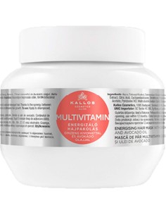 Mascarilla Capilar KALLOS Kjmn Energizante Multivitamínico Con Ginseng Y Aguacate 275 ml - Kiwiku