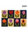 Felpudo Modelo Flores Edm Multicolor Fibra 60 X 40 Cm