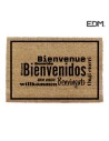Felpudo Modelo Bienvenidos Idiomas Edm Marrón Fibra 60 X 40 Cm