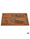 Felpudo Perro Natural Negro Amarillo Fibra de Coco 40 X 1,5 X 60 Cm 12 Unidades