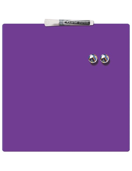 Nobo Quartet - Pizarra magnética (se borra sin residuos, incluye 2 imanes, rotulador negro y borrador), color morado: Kiwiku.co