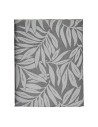 Bigbuy Home Mantel Jacquard Hojas Blanco Gris 140 X 180 Cm