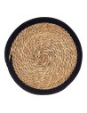 Bigbuy Home Salvamantel Marrón Negro Fibra Natural Ø 30 Cm