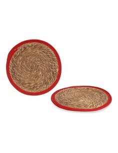 bigbuy_home_salvamantel_marrón_rojo_fibra_natural_Ø_35_cm_8430852897237_oferta 2