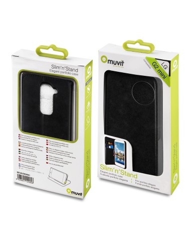 Muvit MUSNS0061 - Funda slim folio con función soporte y tarjetero para LG G2 Mini, negro: Kiwiku.com: Electrónica