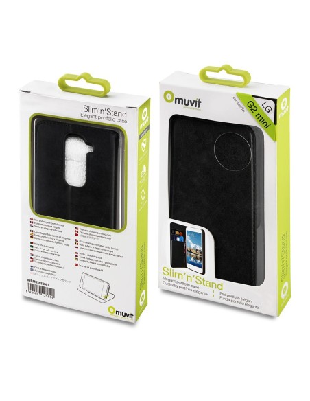 Muvit MUSNS0061 - Funda slim folio con función soporte y tarjetero para LG G2 Mini, negro: Kiwiku.com: Electrónica