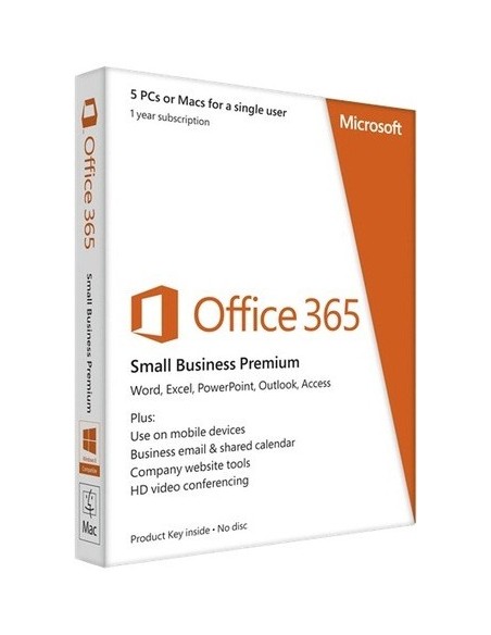 Microsoft Office 365 Small Business Premium, 5PC/5Mac, 1y, ESP - Suites de programas (5PC/5Mac, 1y, ESP, 5 usuario(s), 1 Año(s)