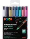Posca Pc1mr Marcador Posca Con Punta Calibrada Extra Fine Tip Pen Metallic Colors 8 Pc