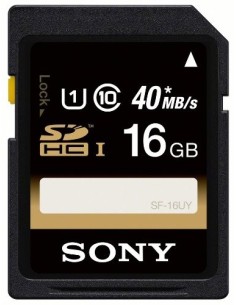 Sony SF16U - Tarjeta de memoria SDHC de 16 GB (clase: 10, 40 MB/s, uhs-I), negro: Sony: Kiwiku.com: Informática