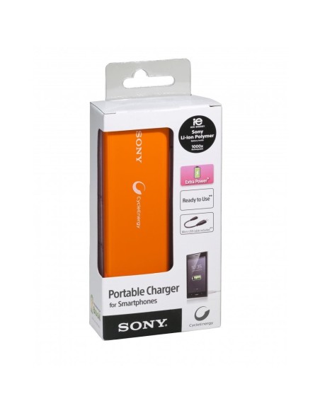 Sony CP-VLSBD - Cargador USB portátil para smartphones de 1400 mAh, Naranja - Electrónica - Kiwiku.com