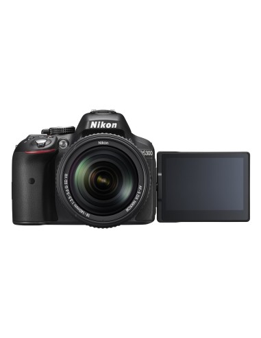 Nikon D5300 - Cámara réflex digital de 24.2 Mp (pantalla 3.2, estabilizador óptico, vídeo Full HD, GPS), color negro - kit con