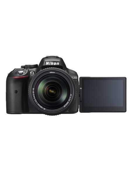 Nikon D5300 - Cámara réflex digital de 24.2 Mp (pantalla 3.2, estabilizador óptico, vídeo Full HD, GPS), color negro - kit con