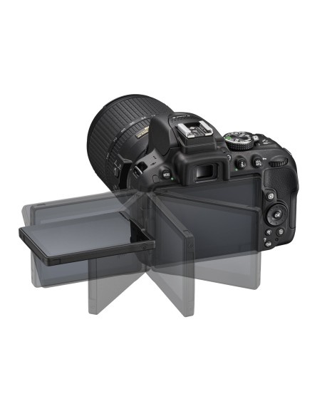 Nikon D5300 - Cámara réflex digital de 24.2 Mp (pantalla 3.2, estabilizador óptico, vídeo Full HD, GPS), color negro - kit con