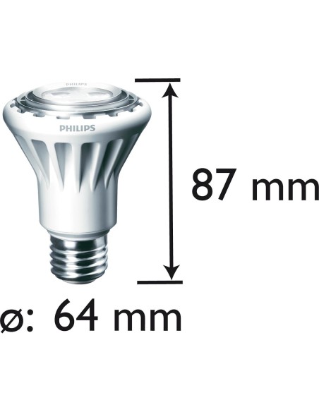 Philips LED Reflector (regulable) 8718291195665 - Lámpara LED (Blanco cálido, 45 mA, 6,4 cm, 6,4 cm, 8,7 cm, 10,4 cm): Kiwiku.c