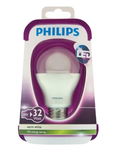 Philips LED Bombilla 8718291193043 - Lámpara LED (Blanco cálido, A, 15 mA, 5,6 cm, 5,6 cm, 10,3 cm): Kiwiku.com: Iluminación