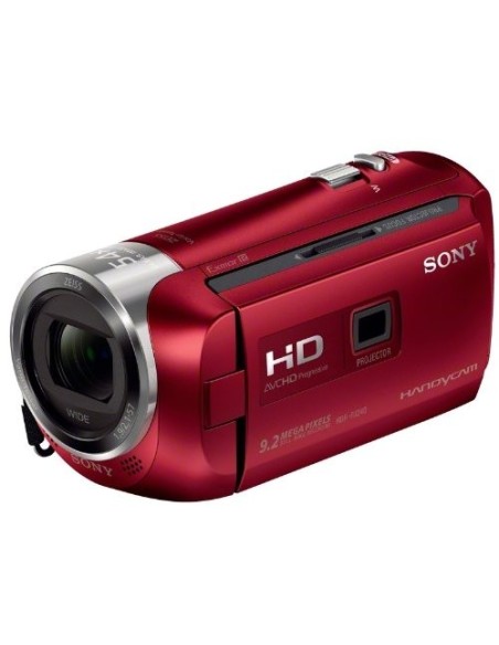 Sony HDRPJ240ER - Videocámara (9.2 Mp, pantalla de 2.7, zoom óptico 27x, estabilizador digital), rojo - Electrónica - Kiwiku.co