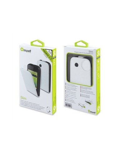 Kiwiku.com: Muvit MUSLI0397 - Funda slim + protector de pantalla para bq Aquaris 3.5, blanco - Electrónica