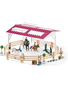 Escuela De Equitación Schleich Horseclub 42389 Con Amazonas Y Caballos - Kiwiku