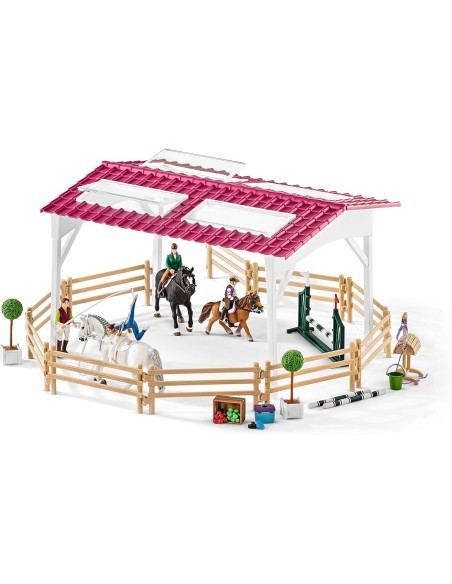 Escuela De Equitación Schleich Horseclub 42389 Con Amazonas Y Caballos - Kiwiku