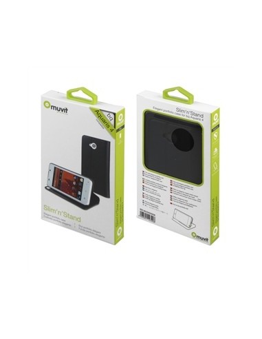 Muvit MUSNS0008 - Funda slim folio y función soporte Bq Aquaris 4, negro: Kiwiku.com: Electrónica