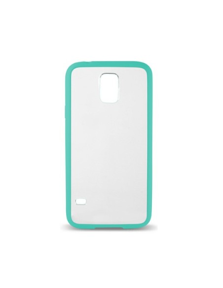 Samsung Fusion - Carcasa transparente con borde de TPU para Samsung Galaxy S5, turquesa - Electrónica - Kiwiku.com