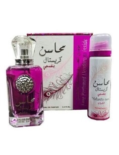 LATTAFA Mahasin Crystal Violet Eau de Parfum para Mujer 100ml + Desodorante Spray 75ml