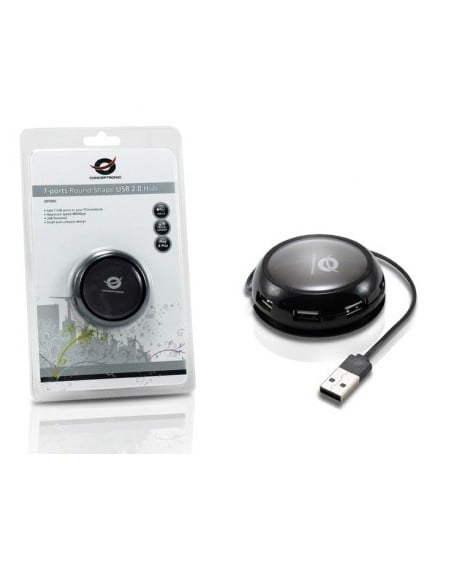 Conceptronic CS7USB2 - Concentrador (USB 2.0, 480 Mbit/s, Negro, 6,8 cm, 6,8 cm, 2,1 cm): CONCEPTRONIC: Kiwiku.com: Electrónica