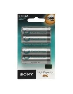 Sony NHAAB4E - Blister 4 pilas recargables de Ni-Mh, AA, 1.2V, 2.500 mAH: Kiwiku.com: Electrónica