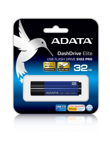 ADATA AS102P-32G-RBL - Memoria USB de 32 GB (USB 3.0, tapa, 90 MB/s), azul: Kiwiku.com: Informática