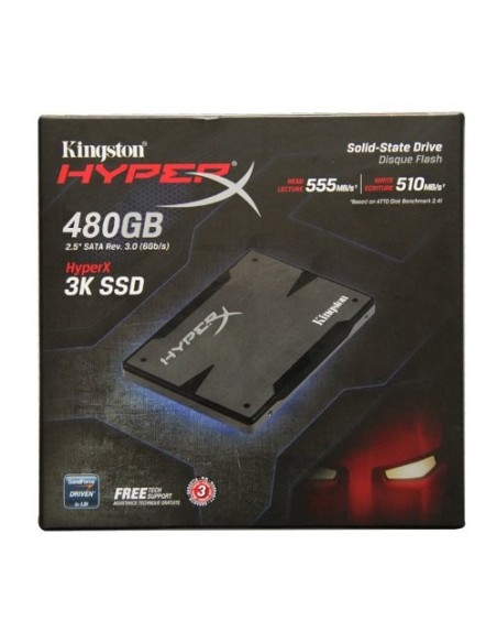 Kingston HyperX 3K - Disco duro interno gaming (SSD, 480 GB, SATA 3), Negro: Kingston: Kiwiku.com: Informática