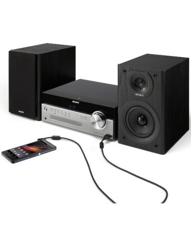 Sony CMT-SBT100 - Microcadena de 50W (50 W, CD, FM/AM, Bluetooth, NFC, USB, estéreo), Negro y Plateado - Electrónica - Kiwiku.c