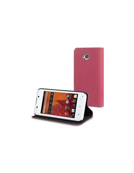 Muvit MUSNS0007 - Funda slim folio con función soporte para bq Aquaris 4, rosa/negro - Electrónica - Kiwiku.com